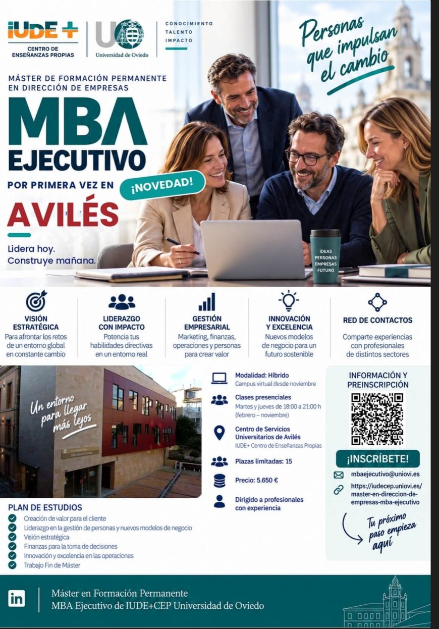 El MBA Ejecutivo de la Universidad de Oviedo llega por primera vez a Avilés